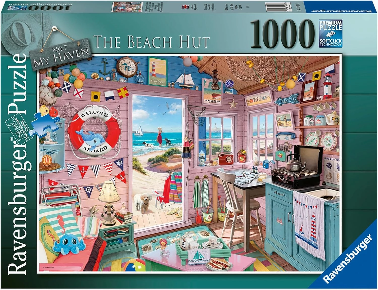 Ravensburger My Beach Hut Jigsaw Puzzle - 1000 Piece Puzzle for Adults and Kids | Unique Softclick Technology | Vibrant, Glare-Free Imagery | FSC-Certified Materials