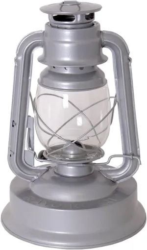 Rayo Royal Kerosene Lantern Hurricane Indoor/Outdoor Lamp, 11.5 inch, Galvanized Steel, Silver