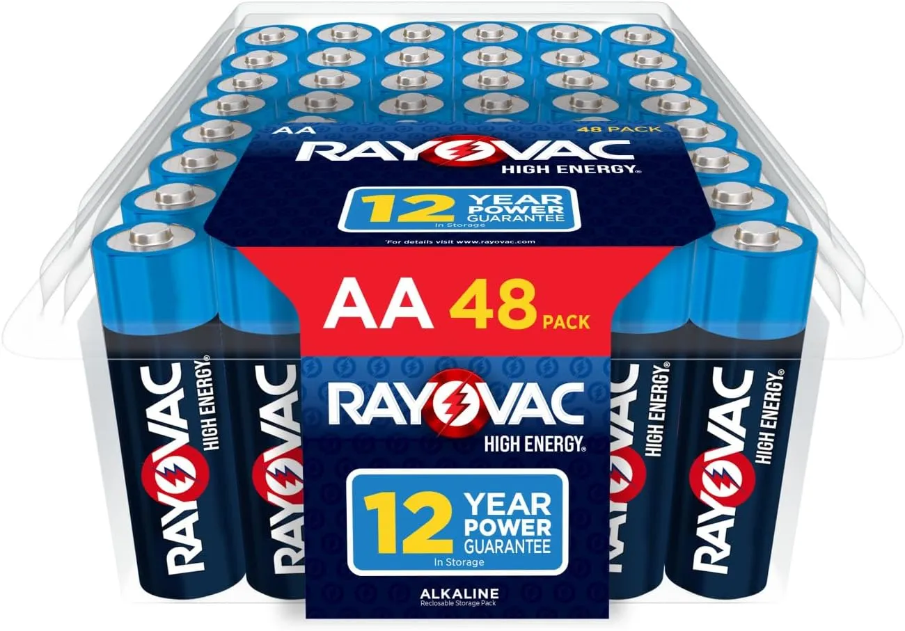 Rayovac High Energy AA Batteries (48 Pack), Double A Alkaline Batteries