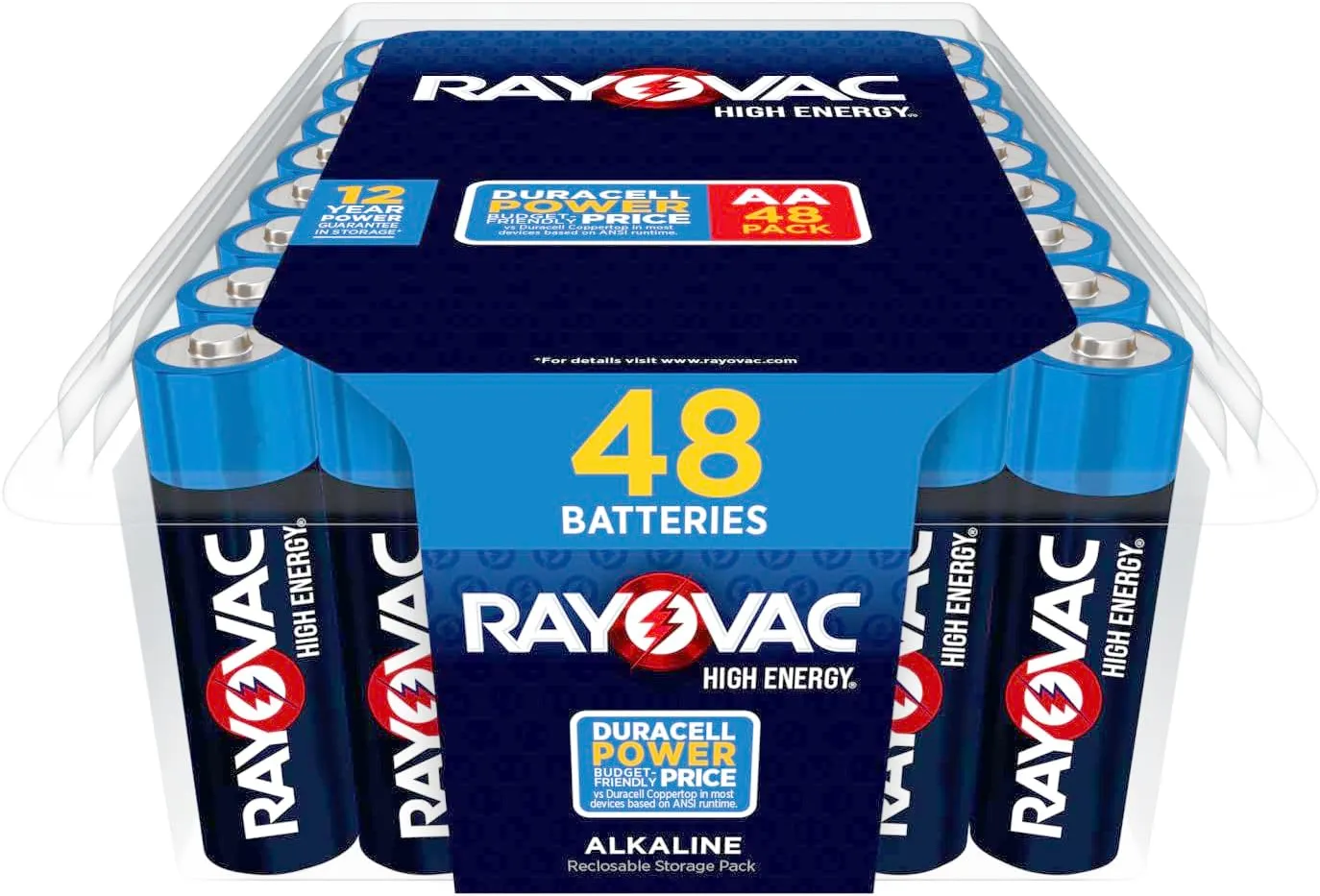 Rayovac High Energy AA Batteries (48 Pack), Double A Alkaline Batteries