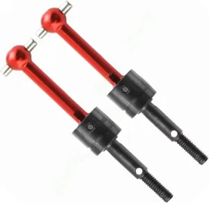 RC Car Drive Shafts for Tamiya for TT-01 TT02 TA04 2Pcs Aluminum Alloy Swing Drive Shaft Transmission Shaft Dog Bone Replacement RC Racing Car Parts(Red)