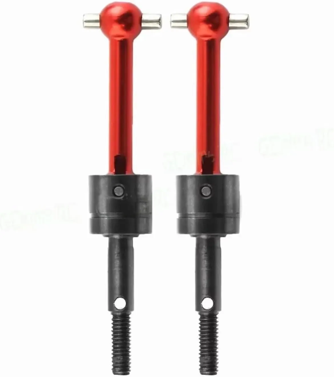 RC Car Drive Shafts for Tamiya for TT-01 TT02 TA04 2Pcs Aluminum Alloy Swing Drive Shaft Transmission Shaft Dog Bone Replacement RC Racing Car Parts(Red)
