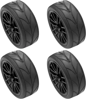 RC Car Parts Compatible with 9068-6081 1/10 Rc Car Part 4Pcs Rubber Tire Rc for Racing Car Tires On Road Wheel Rim Upgrade Parts