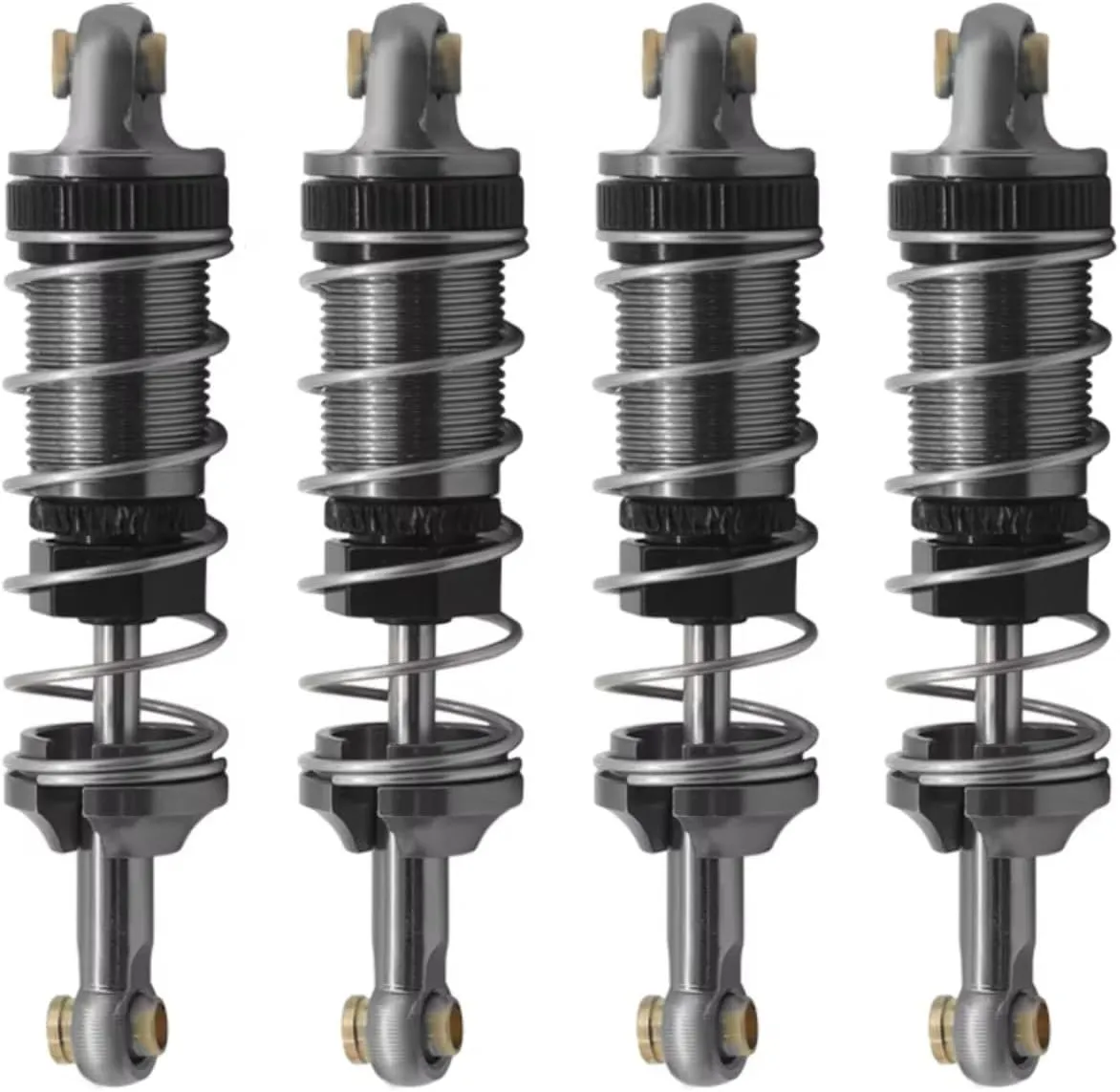 Rc Car Shock Absorber For MJX For Hyper Go 14301 14302 1/14 Metal Front And Rear Hydraulic Shock Absorbers Hole To Hole 60MM Rc Car Upgrade Parts Replacement Use(Black)