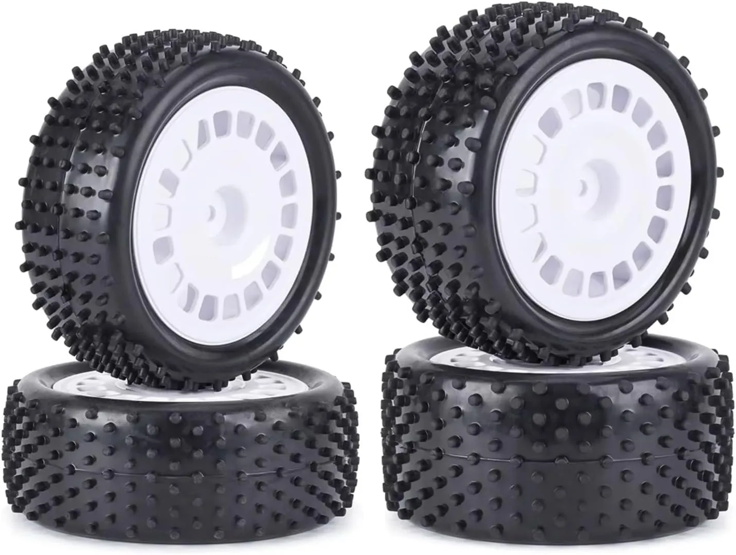RC Car Upgrade Part for Wltoys 104001 for Tamiya for TT-02B DT-02 1/10 4 Pcs 88mm for Buggy Tires Wheel Tyre RC Car Off Road for Rally for Racing Rims Upgrades Parts(White)