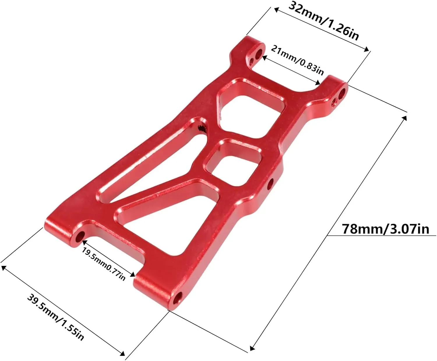 RC Car Upgrade Part for ZD for Racing DBX-10 1/10 Metal Front for Swing Arm RC Remote Control Car for Desert Off-Road Vehicle Upgrade Accessories(Red)