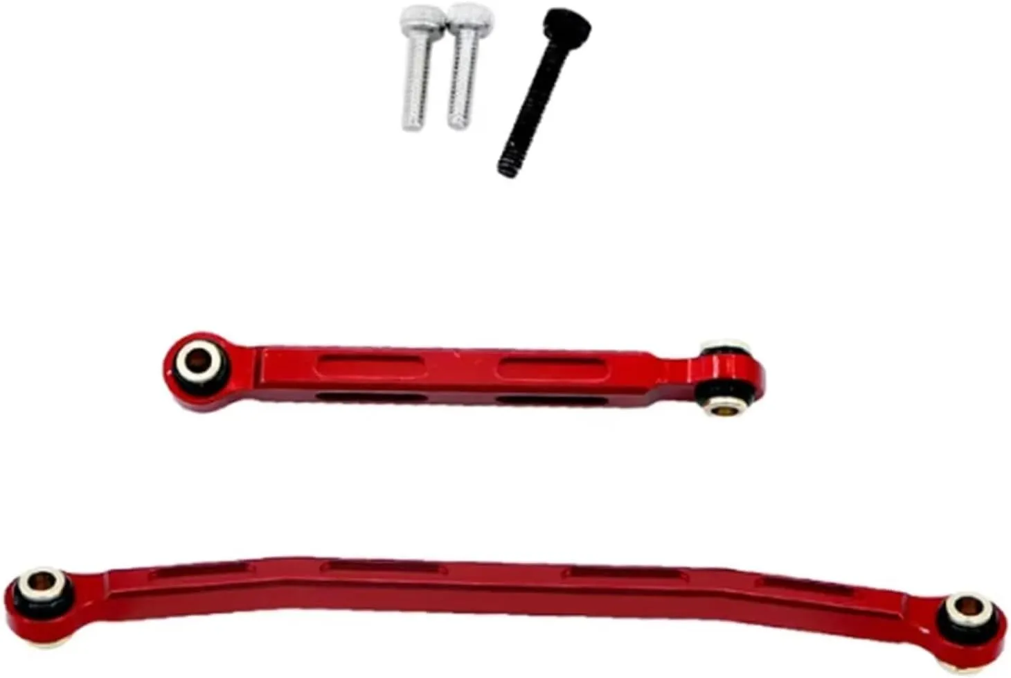 Rc Connecting Rod Tie Rod for FMS for FCX18 for FCX24 1/18 1/24 2pcs CNC Aliuminum Steering Rod Tie Link RC Crawler Car Parts and Accessories Upgrades Replacement Use(Red)