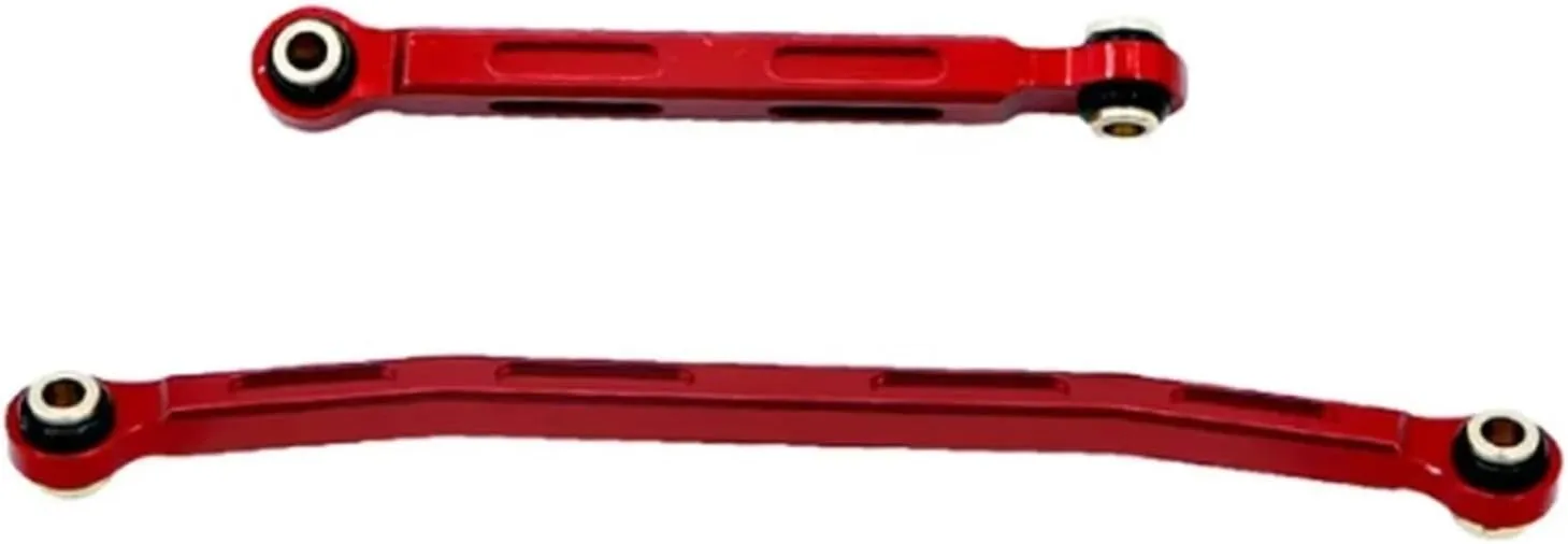 Rc Connecting Rod Tie Rod for FMS for FCX18 for FCX24 1/18 1/24 2pcs CNC Aliuminum Steering Rod Tie Link RC Crawler Car Parts and Accessories Upgrades Replacement Use(Red)