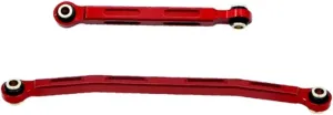 Rc Connecting Rod Tie Rod for FMS for FCX18 for FCX24 1/18 1/24 2pcs CNC Aliuminum Steering Rod Tie Link RC Crawler Car Parts and Accessories Upgrades Replacement Use(Red)