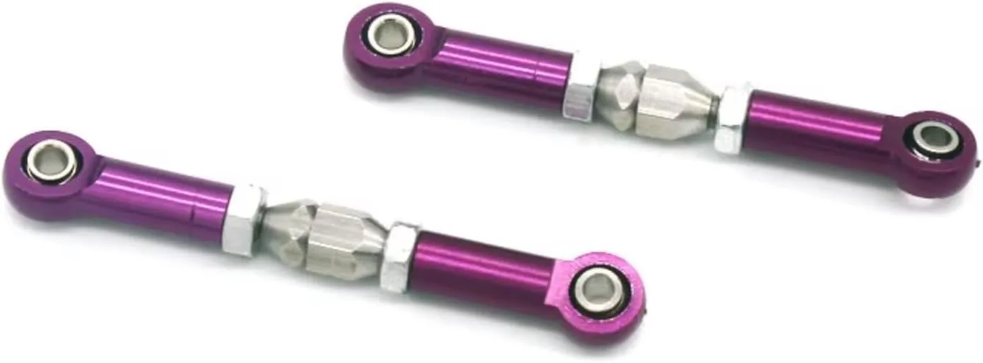 Rc Connecting Rod Tie Rod for SCY 16101 16102 16103 16104 16106 16201 1/16 Metal Steering Link Remote Control Cars Parts and Accessories Upgrades Replacement Use(Purple)