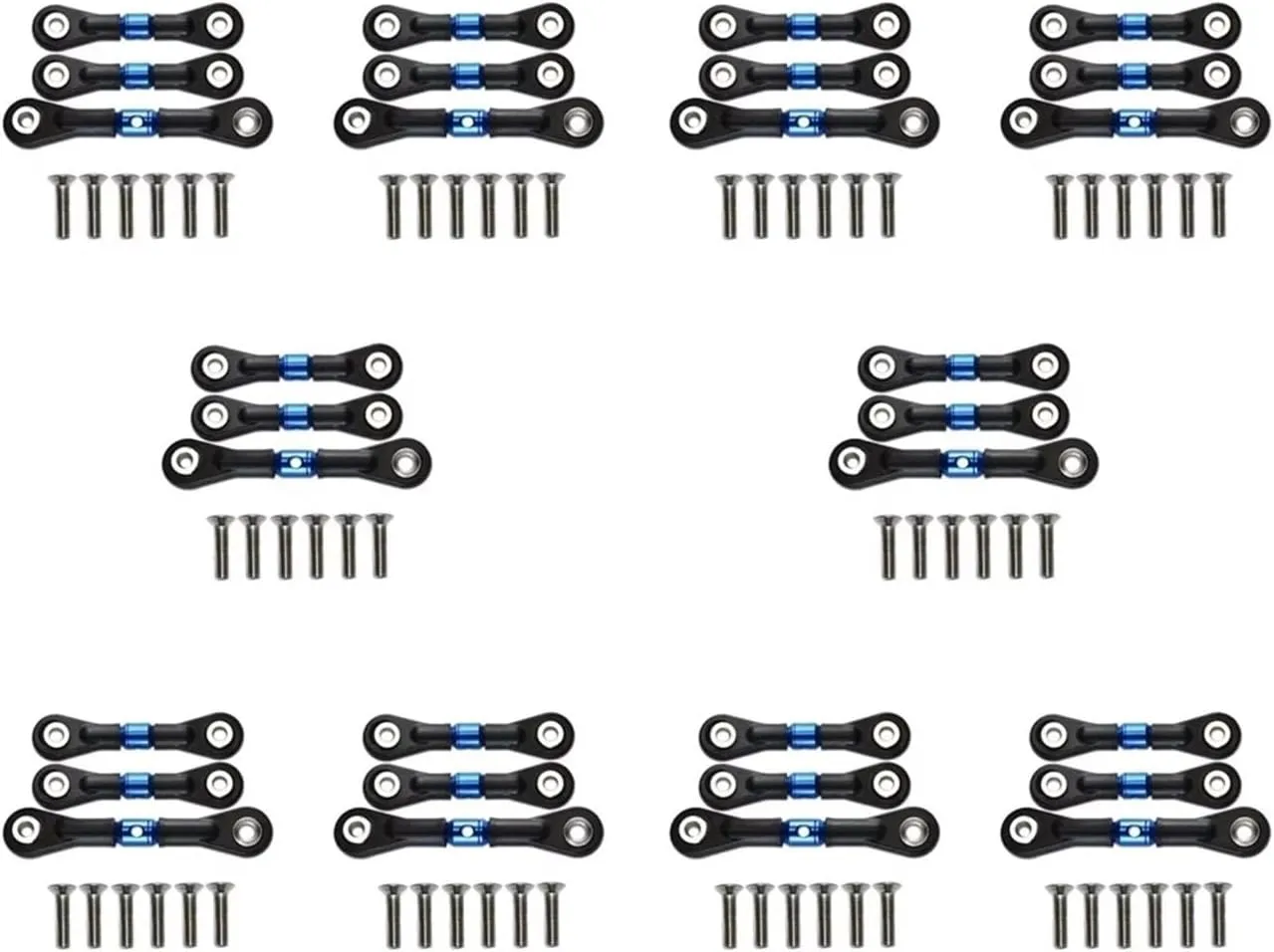 Rc Connecting Rod Tie Rod for TT-02 TT-02T TT02T 1/10 30Pcs Steering Link Rod Servo Rod Blue RC Car Off-Road Tracked Vehicle Parts and Accessories Replacement Use