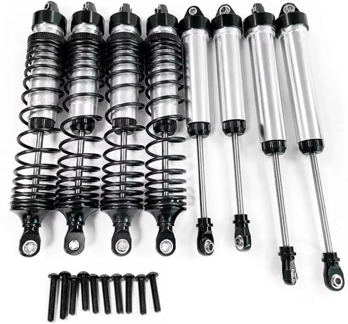 Rc Damper Shock Absorber For Traxxas For UDR 1 8pcs Front Rear Shock Absorber Aluminum Alloy Smooth RC Car Parts Accessories Replacement Use(Black)