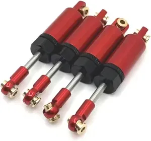 Rc Shock Absorber For MN D90 D91 D96 99S LC79 For MN78 For WPL C14 C24 Metal Upgraded Hydraulic Shock Absorber RC Car Parts And Accessories Upgrade Replacement(Red)