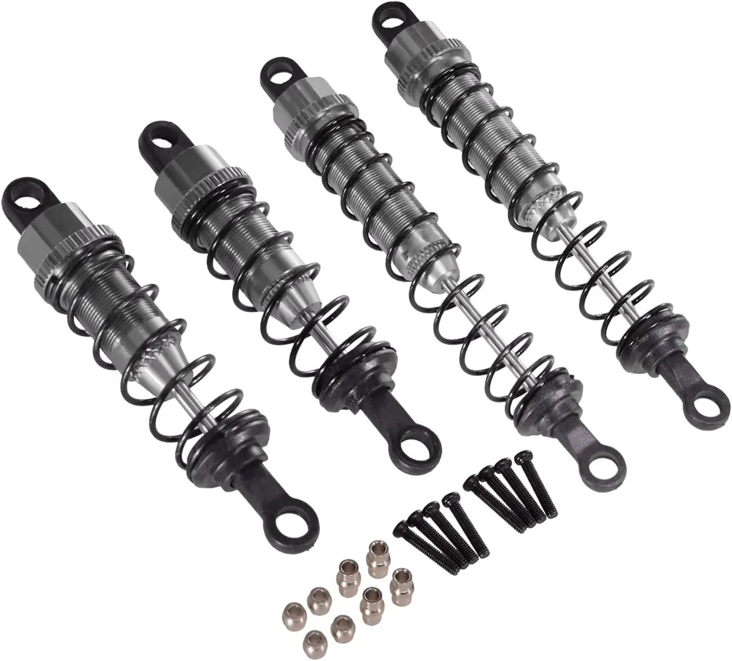 Rc Shock Absorber For WLtoys 12428 12423 12429 FY03 1/12 Metal Front Rear Shock Absorbers RC Car Tracked Vehicle Parts Accessories Upgrade Replacement Use(Gray)