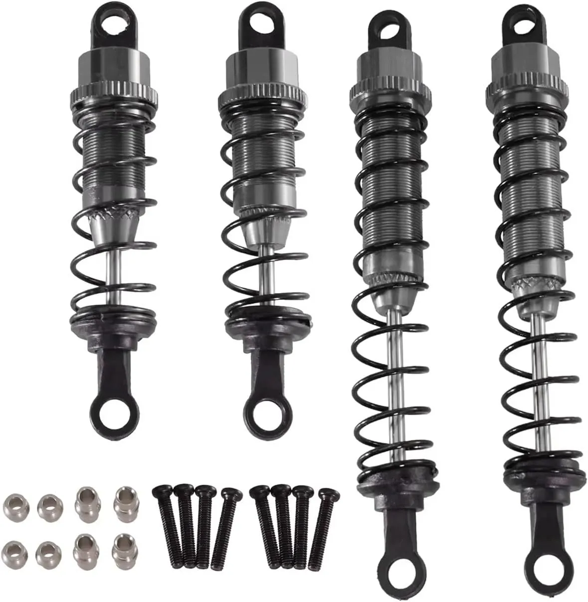 Rc Shock Absorber For WLtoys 12428 12423 12429 FY03 1/12 Metal Front Rear Shock Absorbers RC Car Tracked Vehicle Parts Accessories Upgrade Replacement Use(Gray)