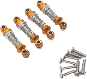 Rc Shock Absorber For Wltoys K989 K969 284131 284010 1/28 4pcs Metal Shock Absorber Yellow RC Car Tracked Vehicle Parts And Accessories Upgrade Replacement And Use