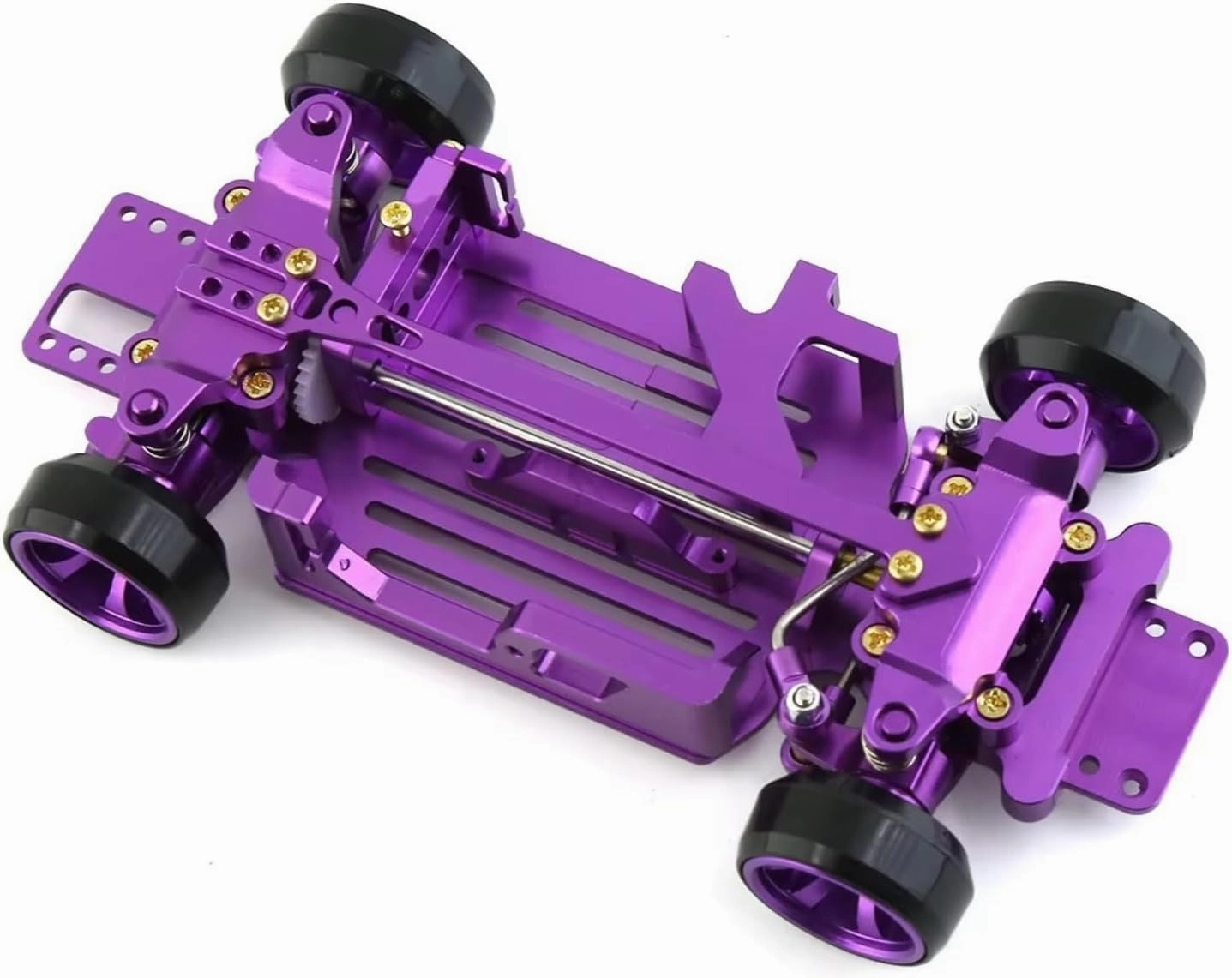 RC Car DIY Parts for Wltoys 284131 K969 K989 for MINI-Q 4X4 1/28 Metal Frame Equipment RC Car Drift for Racing Accessories Kits(Purple)