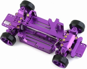 RC Car DIY Parts for Wltoys 284131 K969 K989 for MINI-Q 4X4 1/28 Metal Frame Equipment RC Car Drift for Racing Accessories Kits(Purple)