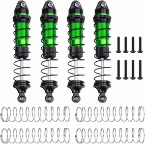 Rc Car Shock Absorber For Mini For LMT 4X4 1/18 4Pcs Aluminum Alloy Oil Shock Absorber Rc Car Off-road Vehicle Tracked Vehicle Parts And Accessories Replacement Use(Green)