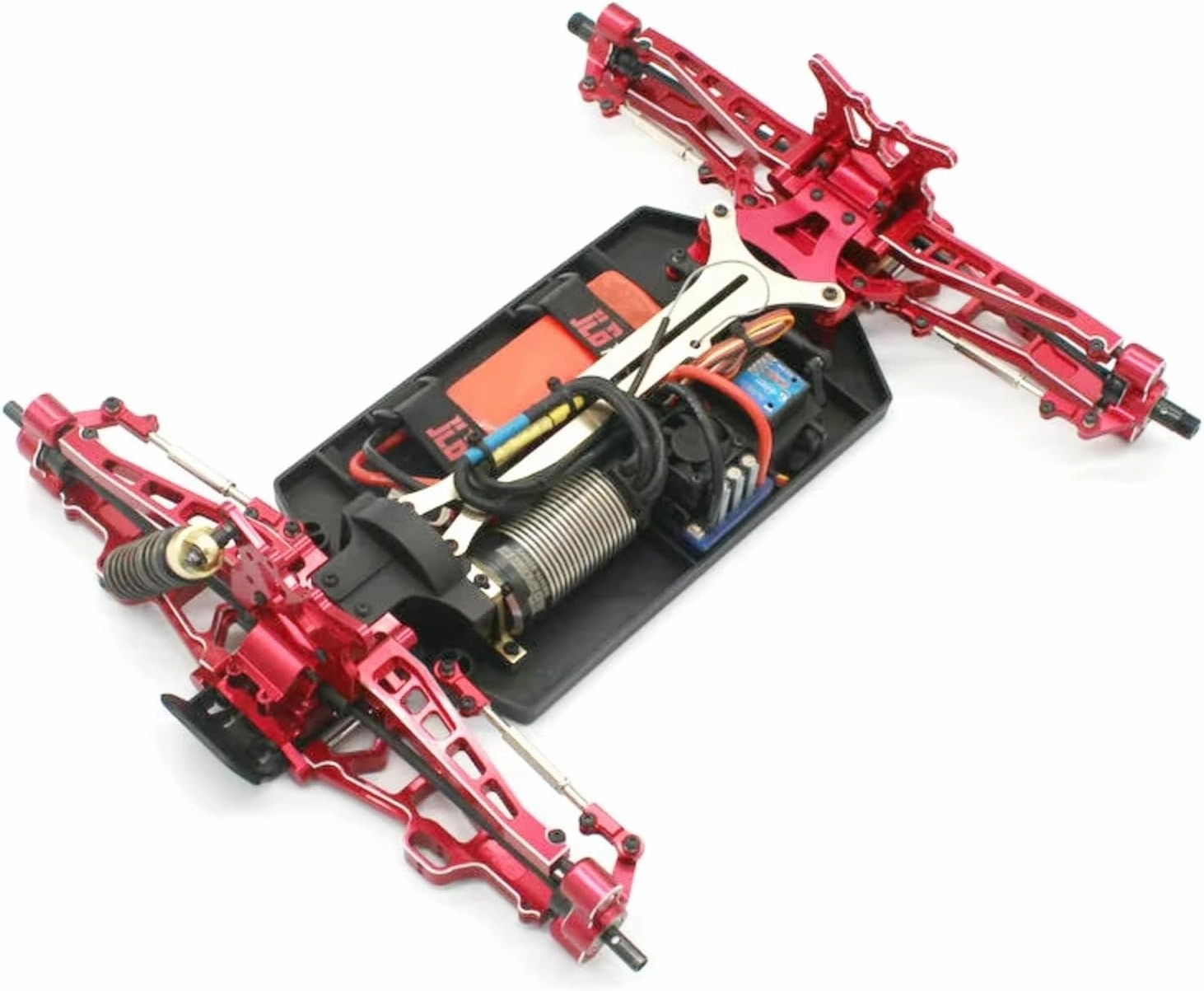 RC Car Upgrade Part for JLB 11101 21101 J3 1/10 Lower Arm Code Plate EA1005 RC Remote Control Car for Racing Metal Upgrade Accessories(Red)
