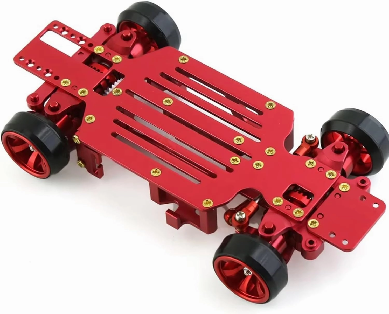RC Car Upgrade Part for Wltoys 284131 K969 K989 for MINI-Q 4X4 1/28 Metal Frame Equipment RC Car Drift for Racing Accessories Kits(Red)