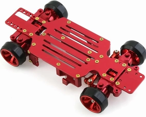 RC Car Upgrade Part for Wltoys 284131 K969 K989 for MINI-Q 4X4 1/28 Metal Frame Equipment RC Car Drift for Racing Accessories Kits(Red)