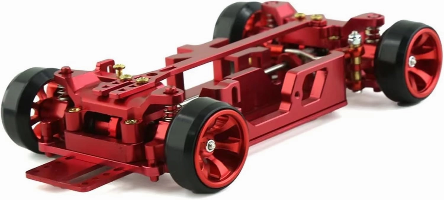 RC Car Upgrade Part for Wltoys 284131 K969 K989 for MINI-Q 4X4 1/28 Metal Frame Equipment RC Car Drift for Racing Accessories Kits(Red)
