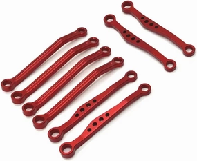 Rc Connecting Rod Tie Rod for WPL C64 1/16 Metal Front Rear Fixed Pull Rods for Rc Model Crawler Car Truck Truggy Upgrade Parts and Accessories Replacement and Use(Red)