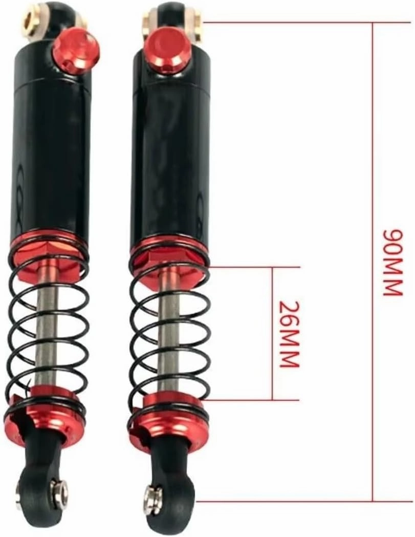 Rc Damper Shock Absorber For TRX4 For TRX6 For SCX10 UTB10 LCX For Racing 1/10 2pcs Suspension Shock Absorber Set RC Crawler Car Upgrades Accessories Replacement(90mm)