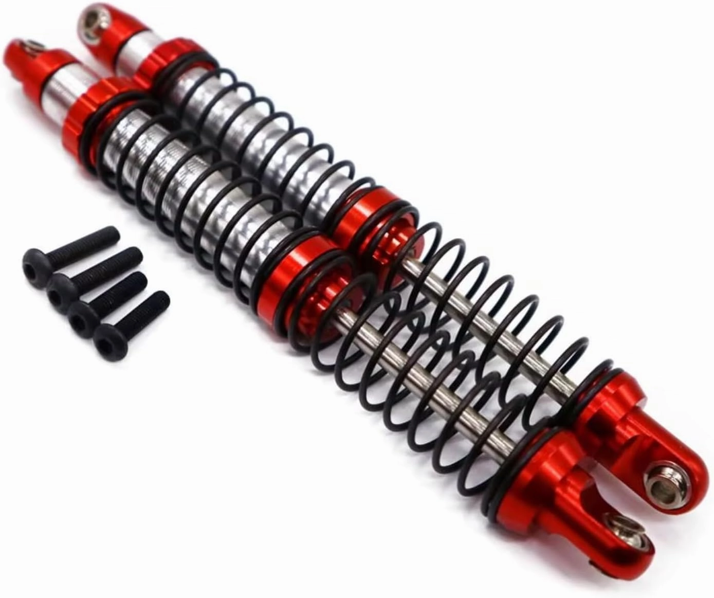 Rc Shock Absorber For Amp 1 10 2pcs Aluminum Alloy Threaded Front Shock Absorber RC Car Part Red Upgrade Parts Replacement Use(Red)