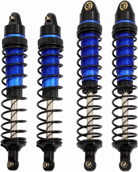 Rc Shock Absorber For Arrma For Senton For Granite For Typhon Big For Rock 1/10 4pcs Metal Front And Rear Shock Absorber Damper RC Car Upgrade Parts Replacement(Blue)