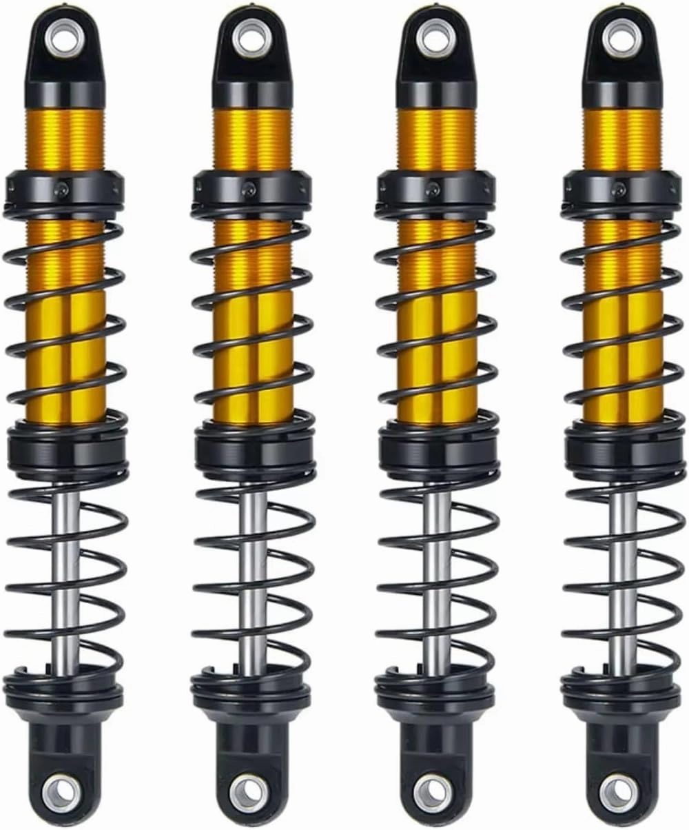 Rc Shock Absorber For Axial For SCX10 90046 For TRX-4 1/10 70/80/90/100/110/120mm 4Pcs Metal Oil Shock Absorber Damper RC Crawler Car Parts Upgrade Replacement(90mm)
