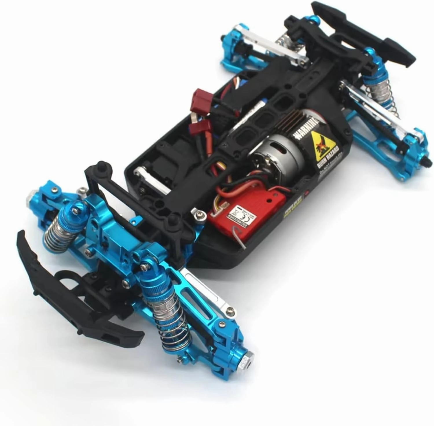 Rc Shock Absorber For HBX 2105a T10 16889 16889A 16890 SG1601 SG1602 1/16 4pcs Metal Oil Pressure Shock Absorber Remote Control Cars Parts Replacement Use(Blue)