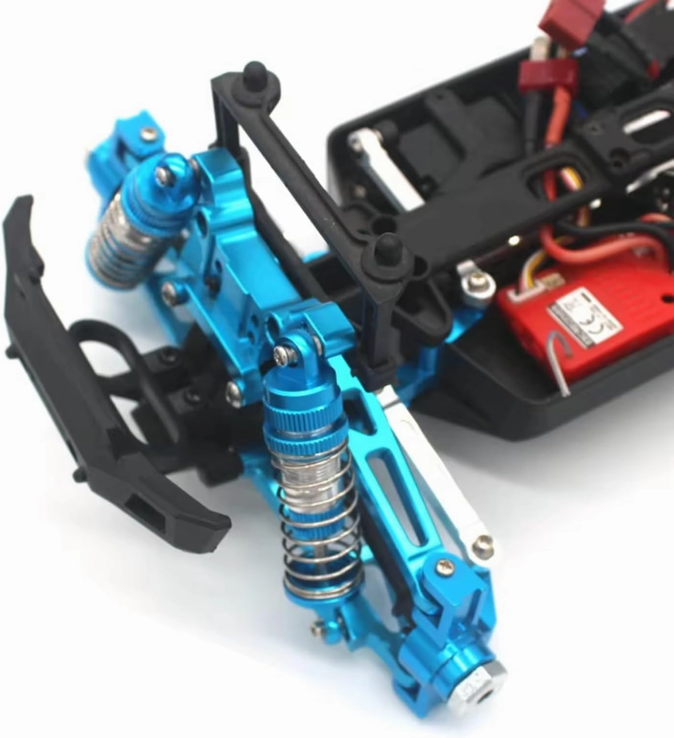 Rc Shock Absorber For HBX 2105a T10 16889 16889A 16890 SG1601 SG1602 1/16 4pcs Metal Oil Pressure Shock Absorber Remote Control Cars Parts Replacement Use(Blue)