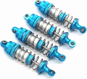 Rc Shock Absorber For HBX 2105a T10 16889 16889A 16890 SG1601 SG1602 1/16 4pcs Metal Oil Pressure Shock Absorber Remote Control Cars Parts Replacement Use(Blue)