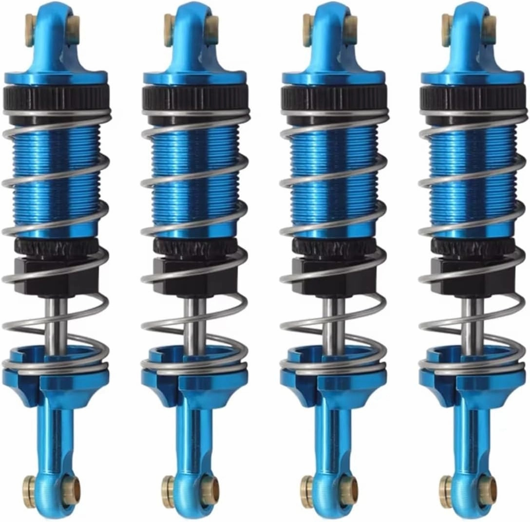 Rc Shock Absorber For MJX For Hyper Go 14301 14302 1/14 Metal Front And Rear Hydraulic Shock Absorbers Hole To Hole 60MM Rc Car Upgrade Parts Replacement(Blue)