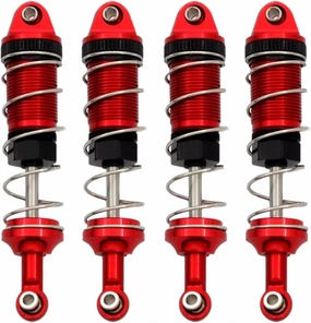 Rc Shock Absorber For SCY 16101 16102 16103 For MJX H16 16207 For MN128 MN86 MN86KS 1/16 1/12 Metal Shock Absorber RC Car Upgrade Parts Accessories Replacement(Red)