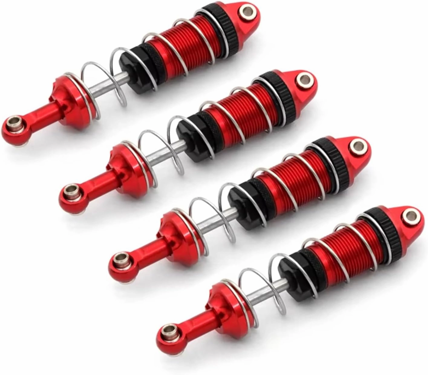 Rc Shock Absorber For SCY 16101 16102 16103 For MJX H16 16207 For MN128 MN86 MN86KS 1/16 1/12 Metal Shock Absorber RC Car Upgrade Parts Accessories Replacement(Red)