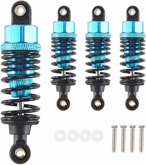 Rc Shock Absorber For Tamiya For TT-01 For TT-02 1/10 4Pcs Aluminum Alloy Shock Absorbers Damper Set Blue RC Car Parts And Accessories Replacement And Use