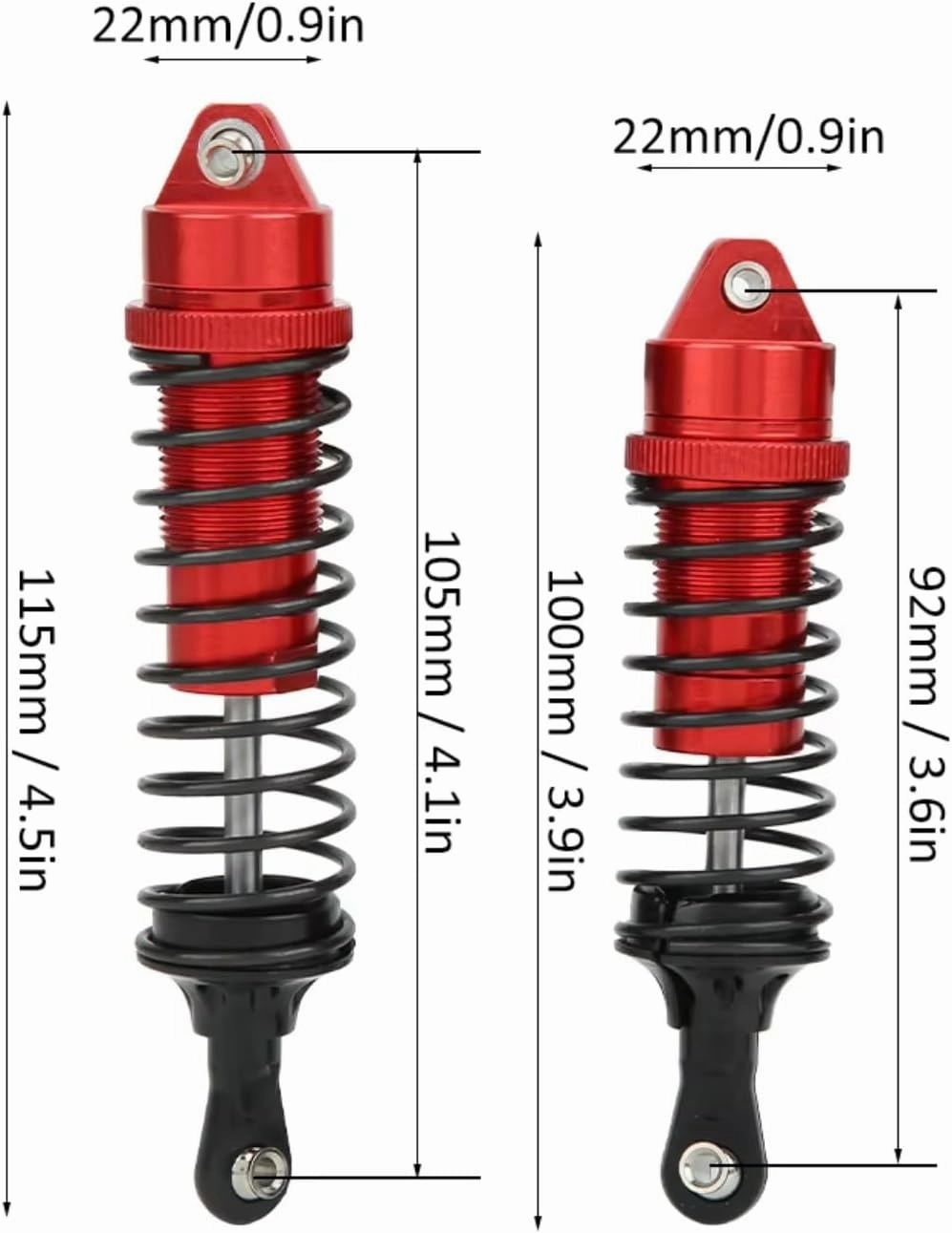 Rc Shock Absorber For Traxxas For Slash 1/10 Aluminium Alloy Shock Absorber Assembled Full Metal Big Bore Shocks Front & Rear Rc Car Truck Parts Replacement(1pcs)
