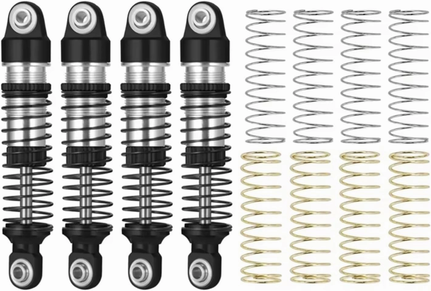 Rc Shock Absorber for Traxxas for TRX-4M 1/18 4Pcs Metal Oil Shock Absorber Damper Black RC Car Tracked Vehicle Upgrade Parts Accessories Replacement Use