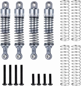 Rc Shock Absorber For TRX-4M For Bronco For Defender 1/18 4Pcs 52mm Aluminum Alloy Shock Absorbers Damper RC Crawler Car Model Upgrade Parts Replace Use(Silver)