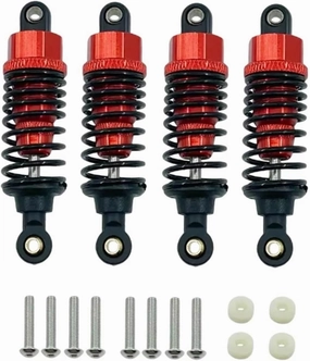 Rc Shock Absorber For Tt-02 Mf-01x 1/10 4pcs Aluminum Alloy Shock Absorber 55mm RC Car Tracked Vehicle Parts And Accessories Upgrade Replacement And Use(Red)