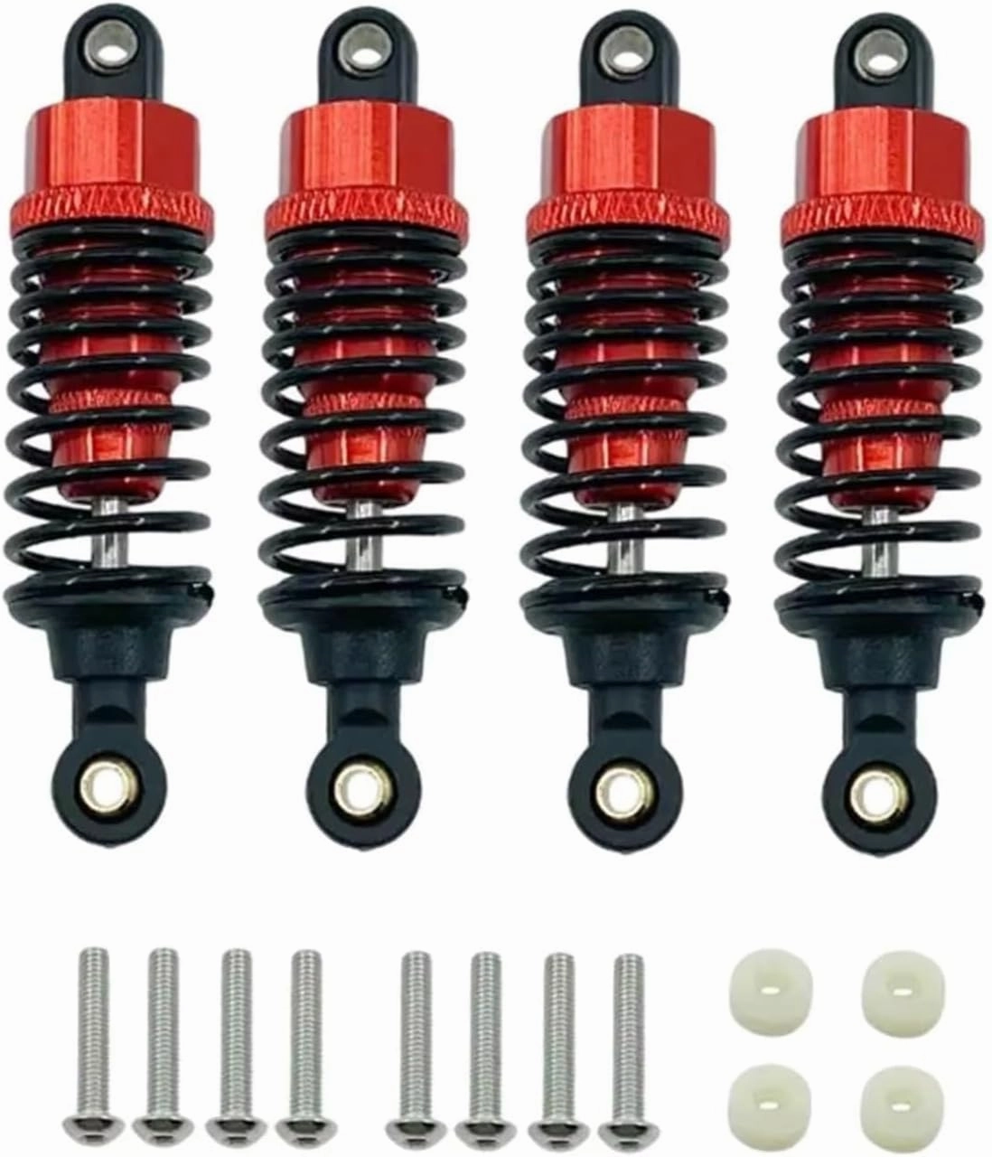 Rc Shock Absorber For Tt-02 Mf-01x 1/10 4pcs Aluminum Alloy Shock Absorber 55mm RC Car Tracked Vehicle Parts And Accessories Upgrade Replacement And Use(Red)