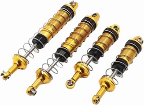 Rc Shock Absorber For WLtoys 12429 1/12 4pcs Metal Shock Absorber Yellow Rc Car Off-road Vehicle Tracked Vehicle Parts And Accessories Upgrade Replacement And Use
