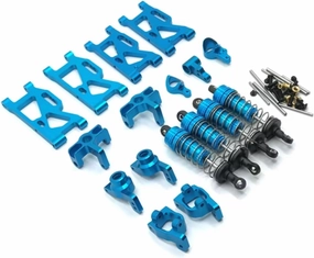Rc Shock Absorber for Wltoys 144010 144001 02 124017-16-18 124019 Metal Suspension Arms Upgrade Steering Block C for Seat Shock Absorber RC Car Parts Replacement(Blue)