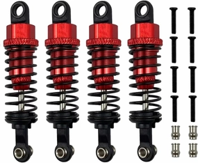 Rc Shock Absorber For Wltoys A959 A959-B A969 A979 K929 184011 A949 1/18 4pcs Metal Oil Shock Absorber Damper RC Car Tracked Vehicle Parts And Accessories(Red)