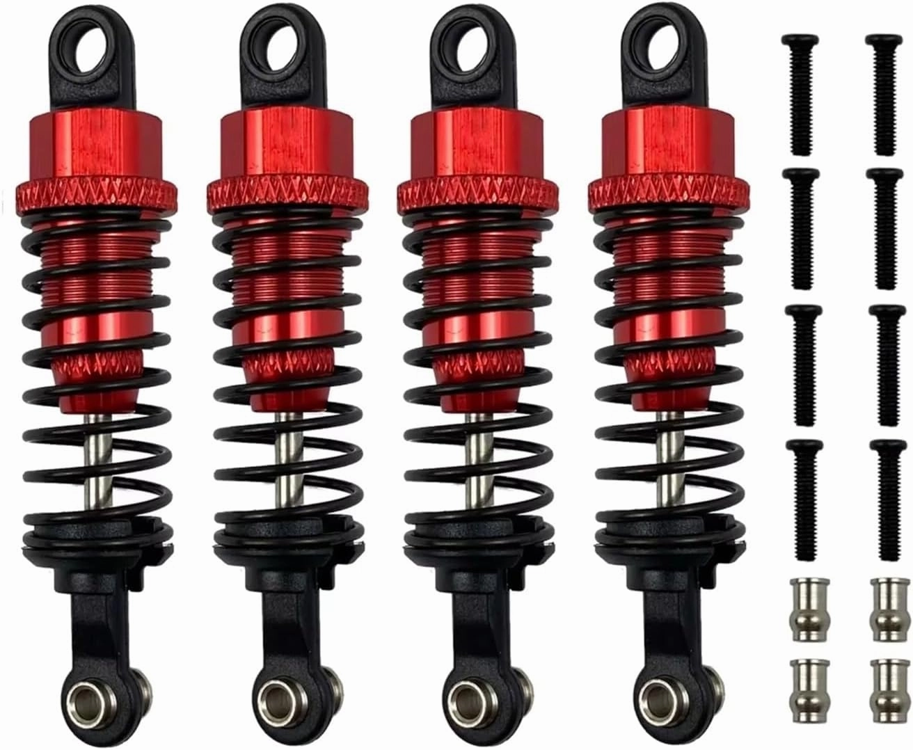 Rc Shock Absorber For Wltoys A959 A959-B A969 A979 K929 184011 A949 1/18 4pcs Metal Oil Shock Absorber Damper RC Car Tracked Vehicle Parts And Accessories(Red)