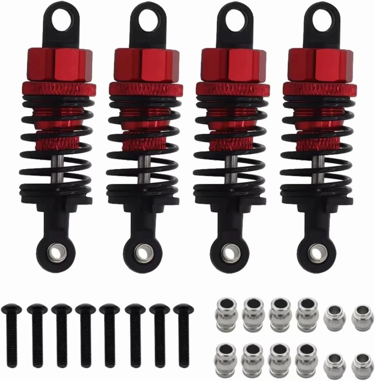 Rc Special Shock Absorber For Tamiya For TT02 For TT01 M05 For HPI For HSP 1/10 Metals Aluminium Alloy Oil Shock Absorber RC On Road Drift For Racing Car Parts Replacement(Red,4pcs)