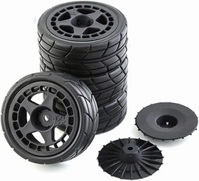 RC Wheel Set 4pcs 12mm Hub Tires and Plastic Wheels Rims Carnival On-Road Car Tyres for 1/10 Traxxas HSP Tamiya HPI Kyosho Rally hubflat tire